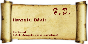 Hanzely Dávid névjegykártya